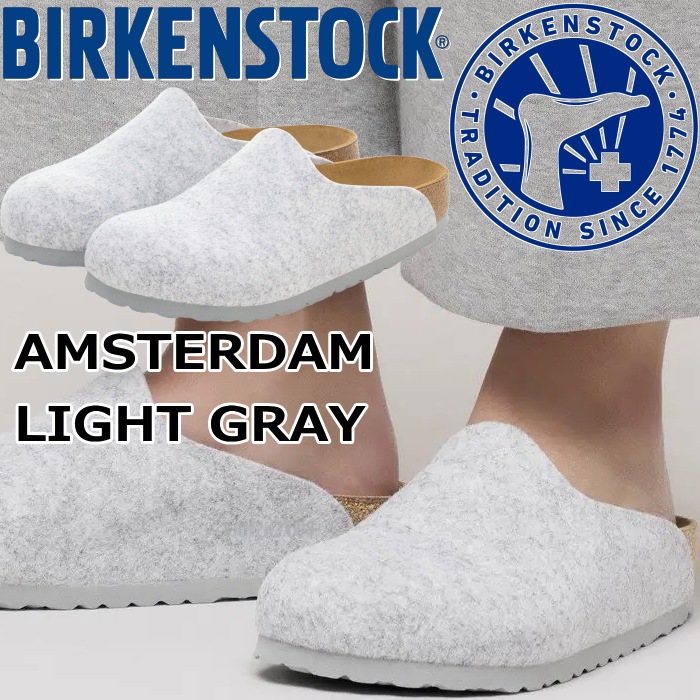 �ӥ륱�󥷥�ȥå� ���ॹ�ƥ���� BIRKENSTOCK AMSTERDAM 1030228 �饤�ȥ��쥤 �쥮��顼 �����å�������� ��� ������� �����å� ��ǥ����� �����ȥɥ� �롼�ॷ�塼�� �ɥ����� ������