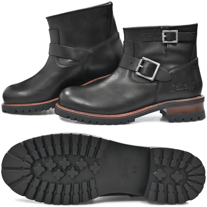Schott SHORT ENGINEER BOOTS ����å� ���硼�ȥ��󥸥˥��֡��� S28002 �֥�å� ����֡��� ��� �ܳ� ���󥸥˥� �֡��� �쥶�� ��󥺥֡��� �Х������֡��� �쥶���֡��� �Х����� ���ᥫ�� �����ȥɥ� ������