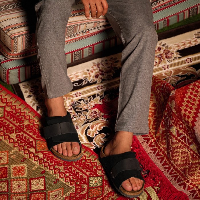 �ӥ륱�󥷥�ȥå� ���祦�� BIRKENSTOCK KYOTO 1022350 �֥�å� �������� ���饤�ɥ������ �����奢�륷�塼�� ��� ������� ��ǥ����� �����ȥɥ� �롼�ॷ�塼�� �ɥ����� ���� ������