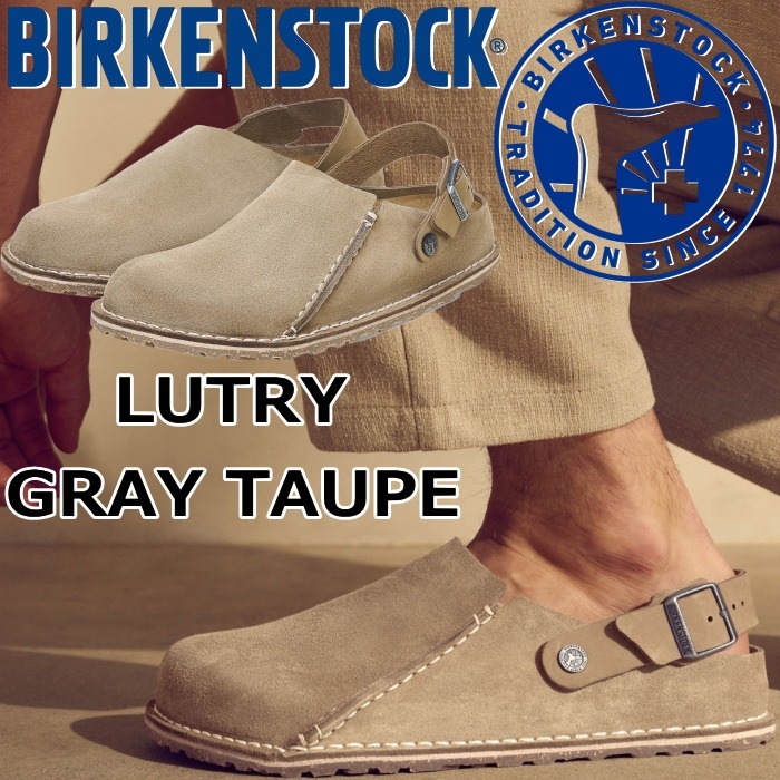 �ӥ륱�󥷥�ȥå� ��ȥ꡼ BIRKENSTOCK LUTRY 1025293 ���졼�ȡ��� �������� �쥮��顼 �����å�������� ��� ������� �����å� ��ǥ����� ����åݥ� �����ȥɥ� �롼�ॷ�塼�� �ݥ�ȥ����� ������
