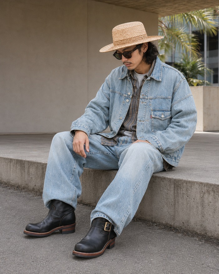 Locking Shoes by FootMonkey ���å��󥰥��塼�� �եåȥ�󥭡� TS-023 �֥�å� �����२������ SHORT ENGINEER BOOTS ���硼�ȥ��󥸥˥��֡��� ����֡��� �ܳ� ��� ���󥸥˥� �֡��� �쥶��