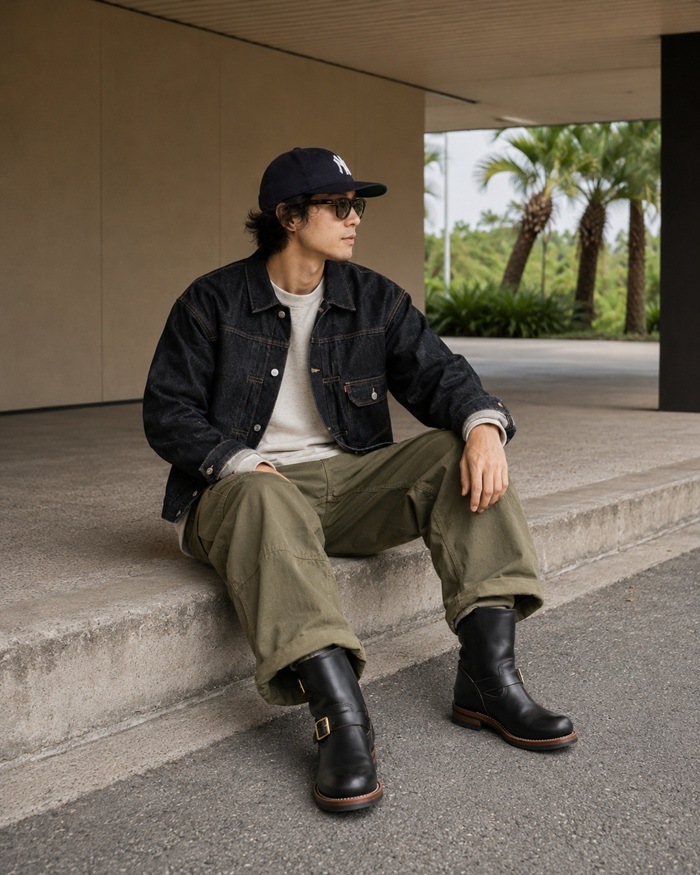 Locking Shoes by FootMonkey ���å��󥰥��塼�� �եåȥ�󥭡� TS-023 �֥�å� �����२������ SHORT ENGINEER BOOTS ���硼�ȥ��󥸥˥��֡��� ����֡��� �ܳ� ��� ���󥸥˥� �֡��� �쥶��