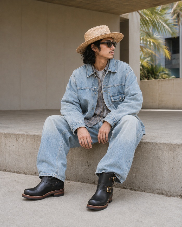 Locking Shoes by FootMonkey ���å��󥰥��塼�� �եåȥ�󥭡� TS-023 �֥�å� �����२������ SHORT ENGINEER BOOTS ���硼�ȥ��󥸥˥��֡��� ����֡��� �ܳ� ��� ���󥸥˥� �֡��� �쥶��