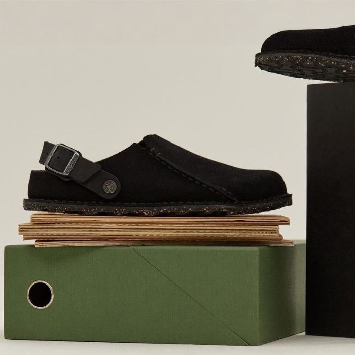 �ӥ륱�󥷥�ȥå� ��ȥ꡼ BIRKENSTOCK LUTRY 1025323 �֥�å� �������� �쥮��顼 �����å�������� ��� ������� �����å� ��ǥ����� ����åݥ� �����ȥɥ� �롼�ॷ�塼�� �ݥ�ȥ����� ������