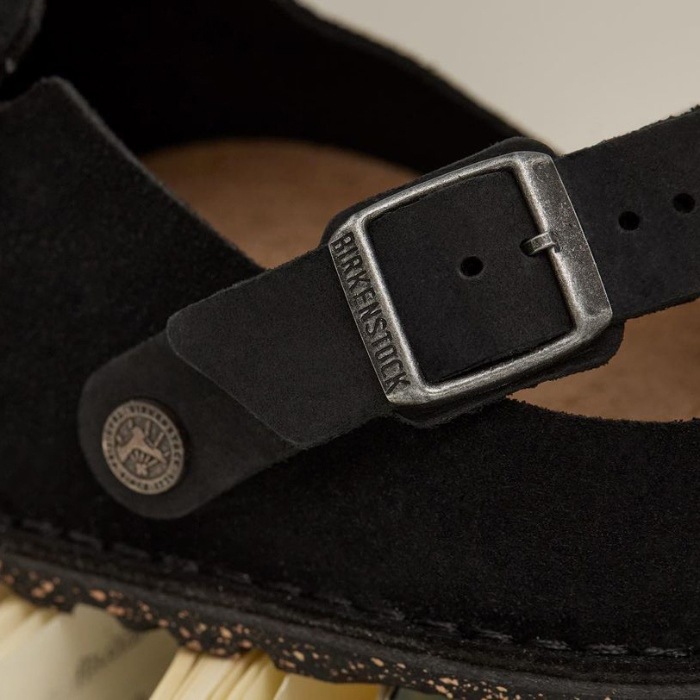 �ӥ륱�󥷥�ȥå� ��ȥ꡼ BIRKENSTOCK LUTRY 1025323 �֥�å� �������� �쥮��顼 �����å�������� ��� ������� �����å� ��ǥ����� ����åݥ� �����ȥɥ� �롼�ॷ�塼�� �ݥ�ȥ����� ������