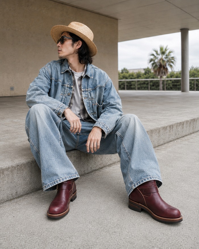 Locking Shoes by FootMonkey ���å��󥰥��塼�� �եåȥ�󥭡� TS-023 �磻�� �����२������ SHORT ENGINEER BOOTS ���硼�ȥ��󥸥˥��֡��� ����֡��� �ܳ� ��� ���󥸥˥� �֡��� �쥶��