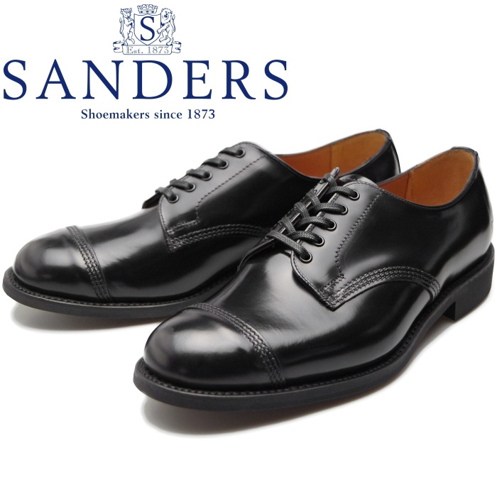 ��������� �ߥ꥿�꡼�����ӡ� SANDERS 1128 �֥�å� MILITARY DERBY SHOE ���ȥ졼�ȥ��åץ��塼�� ����åץȥ� �ӥ��ͥ����塼�� ��� �ܳ� �������å� ���å����ե����� �쥶�� ���󥰥�����