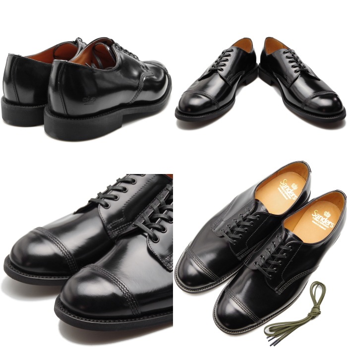 ��������� �ߥ꥿�꡼�����ӡ� SANDERS 1128 �֥�å� MILITARY DERBY SHOE ���ȥ졼�ȥ��åץ��塼�� ����åץȥ� �ӥ��ͥ����塼�� ��� �ܳ� �������å� ���å����ե����� �쥶�� ���󥰥�����