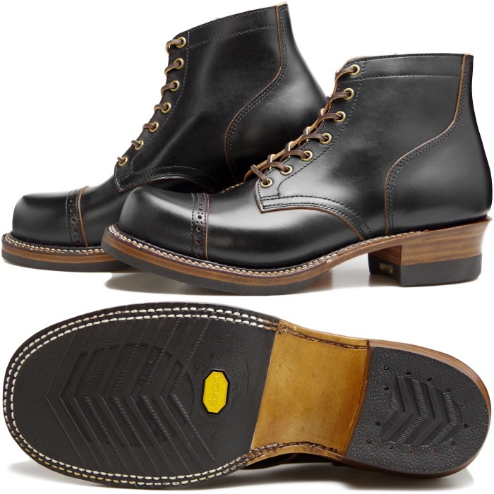 Locking Shoes by FootMonkey ���å��󥰥��塼�� �եåȥ�󥭡� CAP TOE LACE UP BOOTS TS-013 �֥�å� ����åץȥ��졼�����åץ֡��� ����֡��� �ܳ� ��� ��� �����ȥɥ� ������