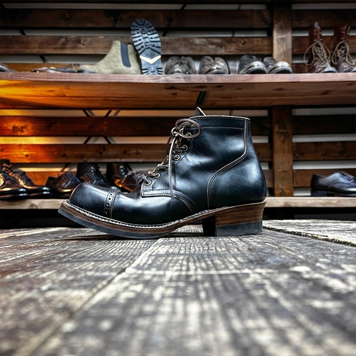 Locking Shoes by FootMonkey ���å��󥰥��塼�� �եåȥ�󥭡� CAP TOE LACE UP BOOTS TS-013 �֥�å� ����åץȥ��졼�����åץ֡��� ����֡��� �ܳ� ��� ��� �����ȥɥ� ������