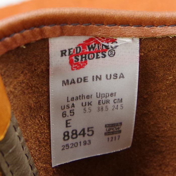 RED WING 8845��US6.5/24.5cm�� ��0193�� �����������ȥ�å��ʡ� ��åɡ������� ��ʪ���� �ե����ȥ꡼������� �ڥ��� ����������