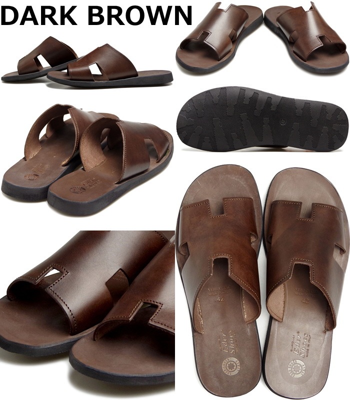 EDER SHOES ��� ������ ������� �쥶�� 4158 ���饤�ɥ������ �쥶��������� ����������� ��󥺥������ ������� �� �����奢�� �����ȥɥ� ������ �� �� LEATHER SANDAL �����ꥢ��