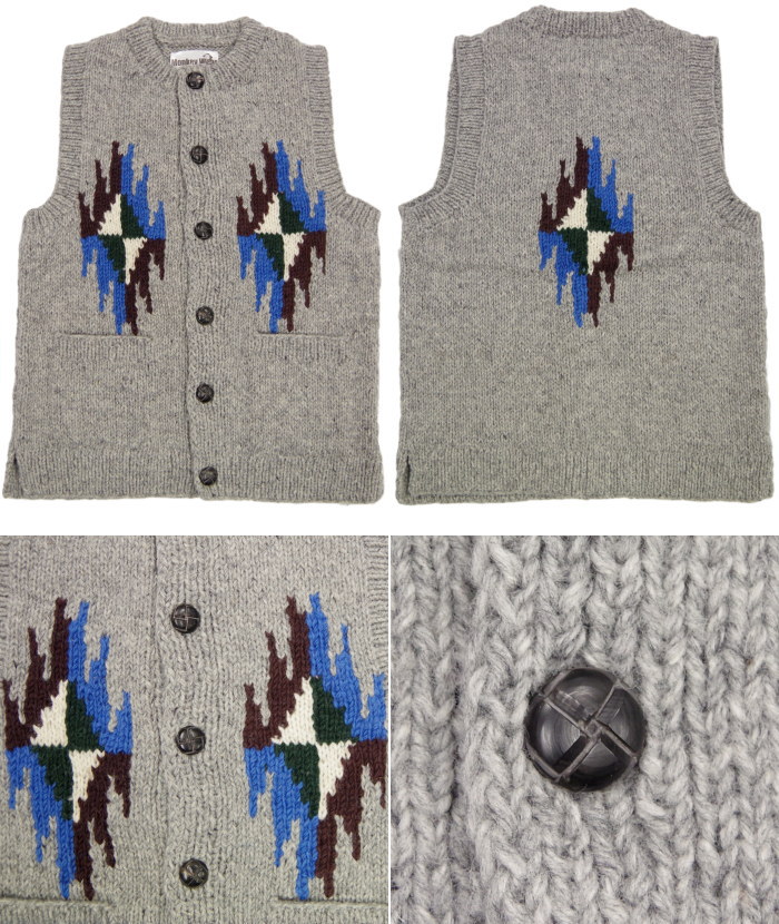 MONKEY WEAR COWICHAN KNIT VEST FT001 ��󥭡������� �������� �˥å� �٥��� ��� �������󥻡����� ��������٥��� �������� �ϥ�ɥᥤ�� ���ᥫ�� �ͥ��ƥ����� ������100% �ͥѡ�����