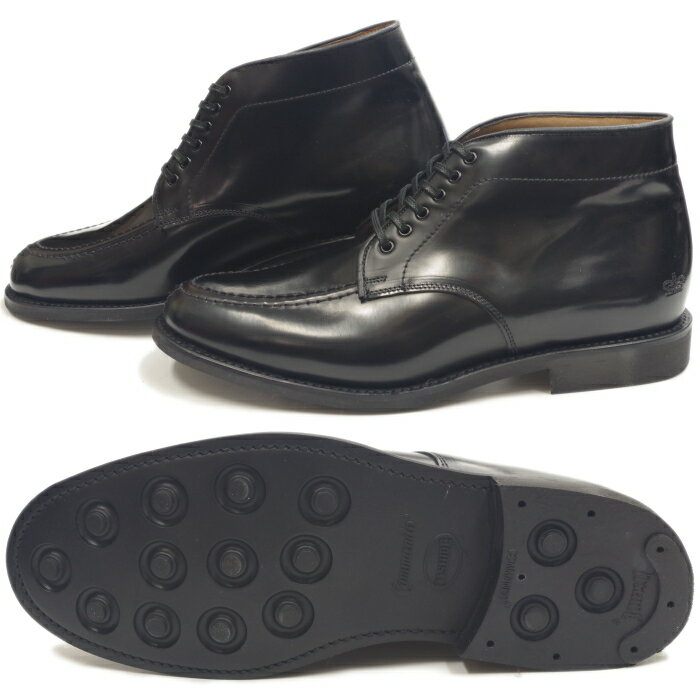 ��������� �ߥ꥿�꡼ SANDERS 1815 MILITARY APRON DERBY BOOTS �֥�å� U���åץ֡��� ��å��ȥ��֡��� �쥶�� �ӥ��ͥ����塼�� ��� �ܳ� 