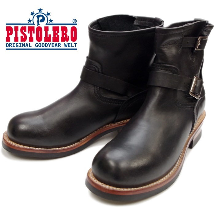 ��SALE��50��OFF�� �ԥ��ȥ�� ���󥸥˥��֡��� PISTOLERO 7"ENGINEER BOOTS 121-01 �֥�å� ���硼�ȥ��󥸥˥� ��� �ܳ� �֡��� ����֡��� ��������̵�� �ᥭ������ ����̵�� �ڤ������б���