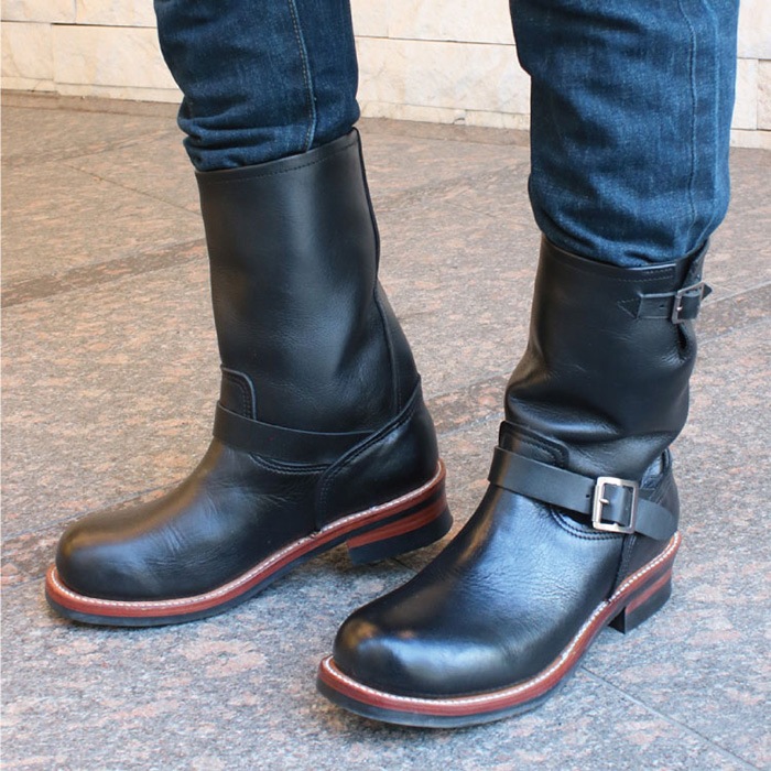 ��SALE��50��OFF�� �ԥ��ȥ�� ���󥸥˥��֡��� PISTOLERO 10"ENGINEER BOOTS 122-01 �֥�å� ���󥸥˥� ��� �ܳ� �֡��� ����֡��� ��������̵�� �ᥭ������ ����̵�� �ڤ������б���