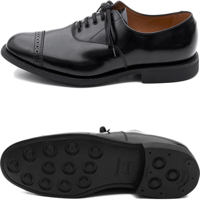 ��������� �ߥ꥿�꡼ SANDERS 1947 MILITARY PUNCHED CAP OXFORD �֥�å� ���ȥ졼�ȥ��åץ��塼�� ����åץȥ� �ӥ��ͥ����塼�� ��� �ܳ� �������å� ���å����ե����� �쥶�� ���󥰥�����