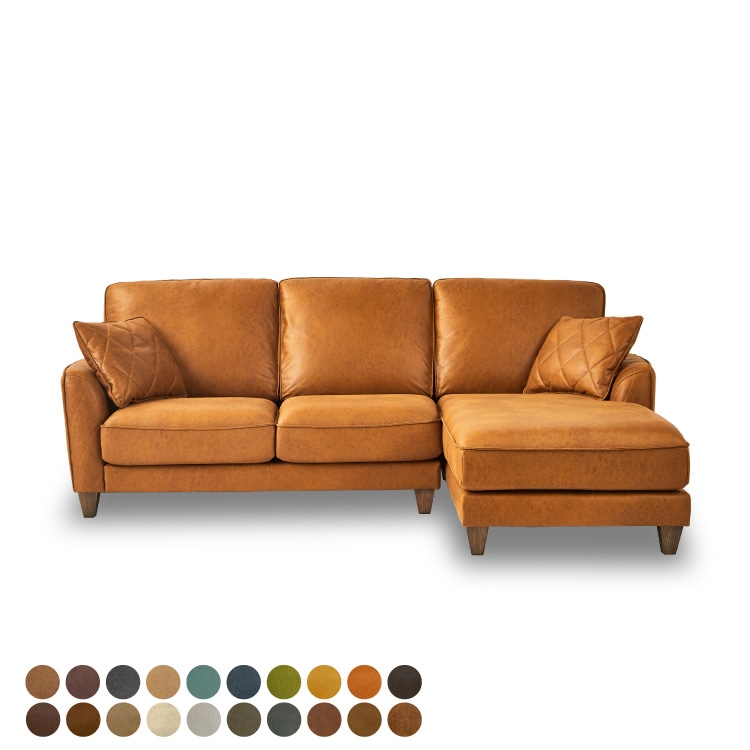 コロンバス　Columbus カウチソファ　（レザーテックス）