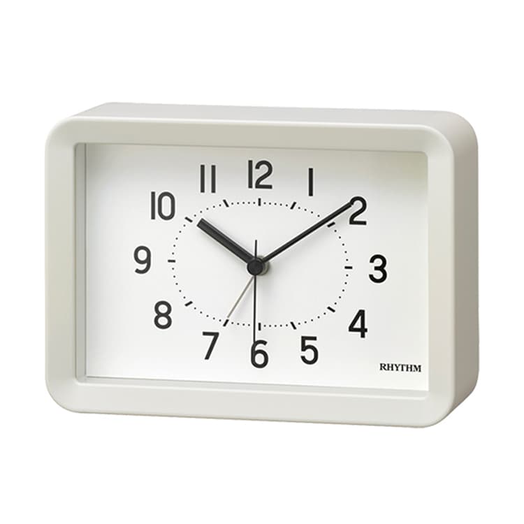 掛置兼用電波時計 Rhythm Plus A Series・A6クロック White アラーム機能付 