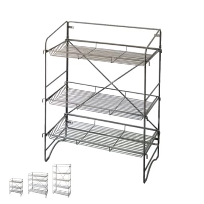 HABANA FOLDING SHELF ハバナフォールディングシェルフ 3段 4段 5段 S L LL折り畳み 折りたたみ 壁掛け 床置き アイアン 鉄 壁面収納 スニーカー 植物 本 経年劣化 収