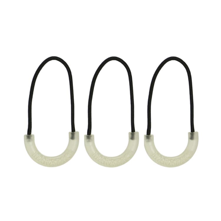 蓄光ジッパープル マラタック ジッパープル クリアグロー Maratac Zipper Pull-Hi Viz Clear glow 3個入