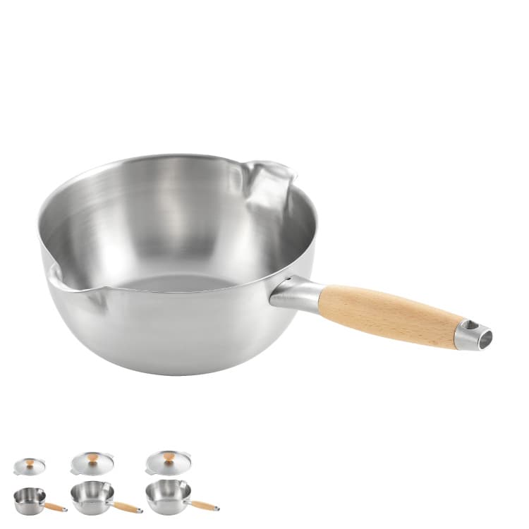 aikata 両口ステンレス鍋 ミルクパン 雪平鍋 蓋 16cm 18cm 20cm | 家具