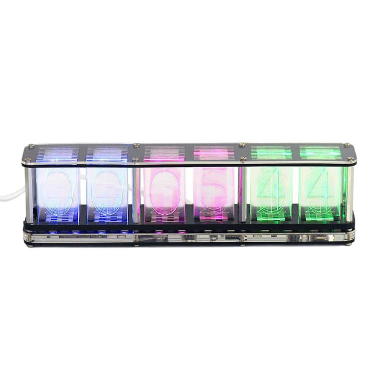 ニキシー管風デジタル置き時計 RGBチューブクロック RGB Tube Clock