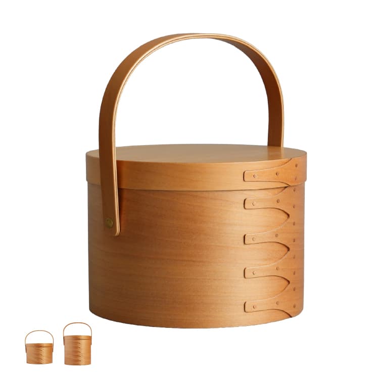 シェーカーラウンドハンドルボックス [ライトブラウン色] 小物収納 収納ボックス