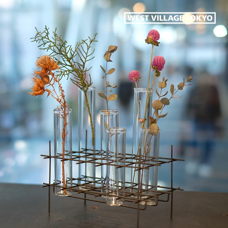一輪挿し Bird's Nest glass test tube vase (S)(L) バーズネスト