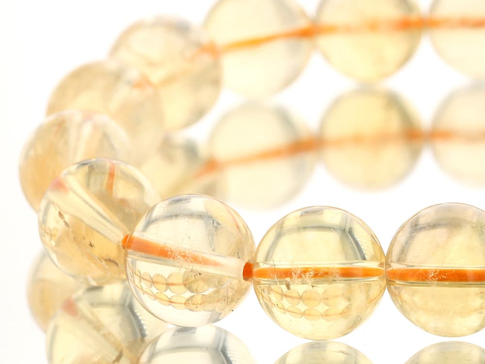 天然シトリン （非加熱・無処理） ブレスレット 13mm玉 No.36 最