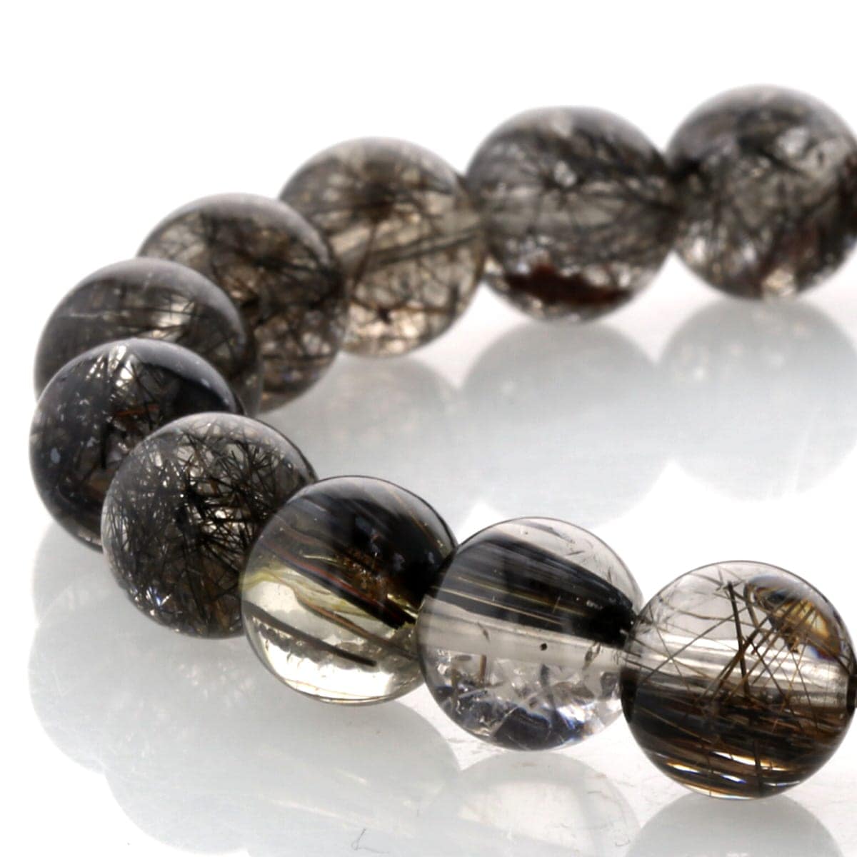 最高級【プレミアム】 ブラックルチル (二酸化チタン) ブレスレット