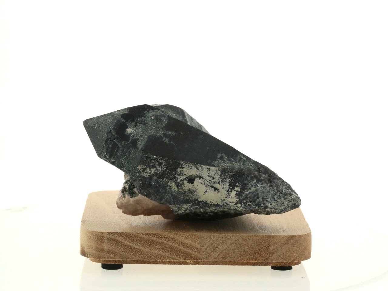 黒水晶 （モリオン） 原石（木製台座付き） 魔除け・浄化用 No.11 ｜最