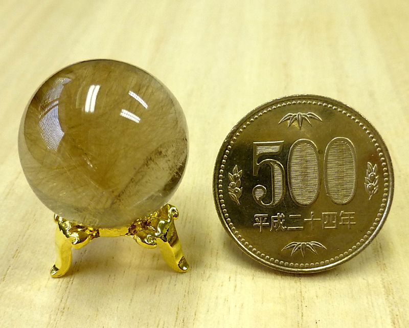 ゴールドルチル ブレスレット 6mm玉 No.3  [ 画像現物・一点物 ]  