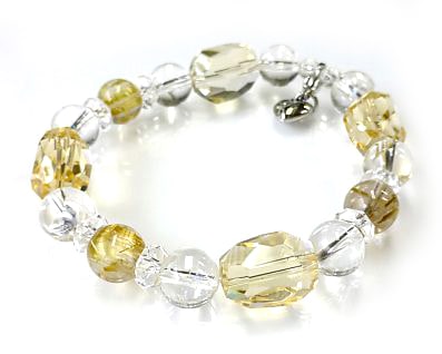 【金・財運】 bellecoeur タイチンルチル＆天然レインボークォーツ ブレスレット