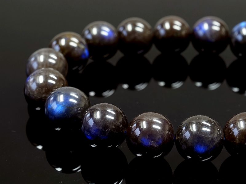 ブラックラブラドライト ブレスレット 11.5mm玉 No.11｜最高級