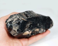 黒水晶 （モリオン） 原石（木製台座付き）　魔除け・浄化用 No.9 |原石・その他|黒水晶（モリオン・カンゴーム）