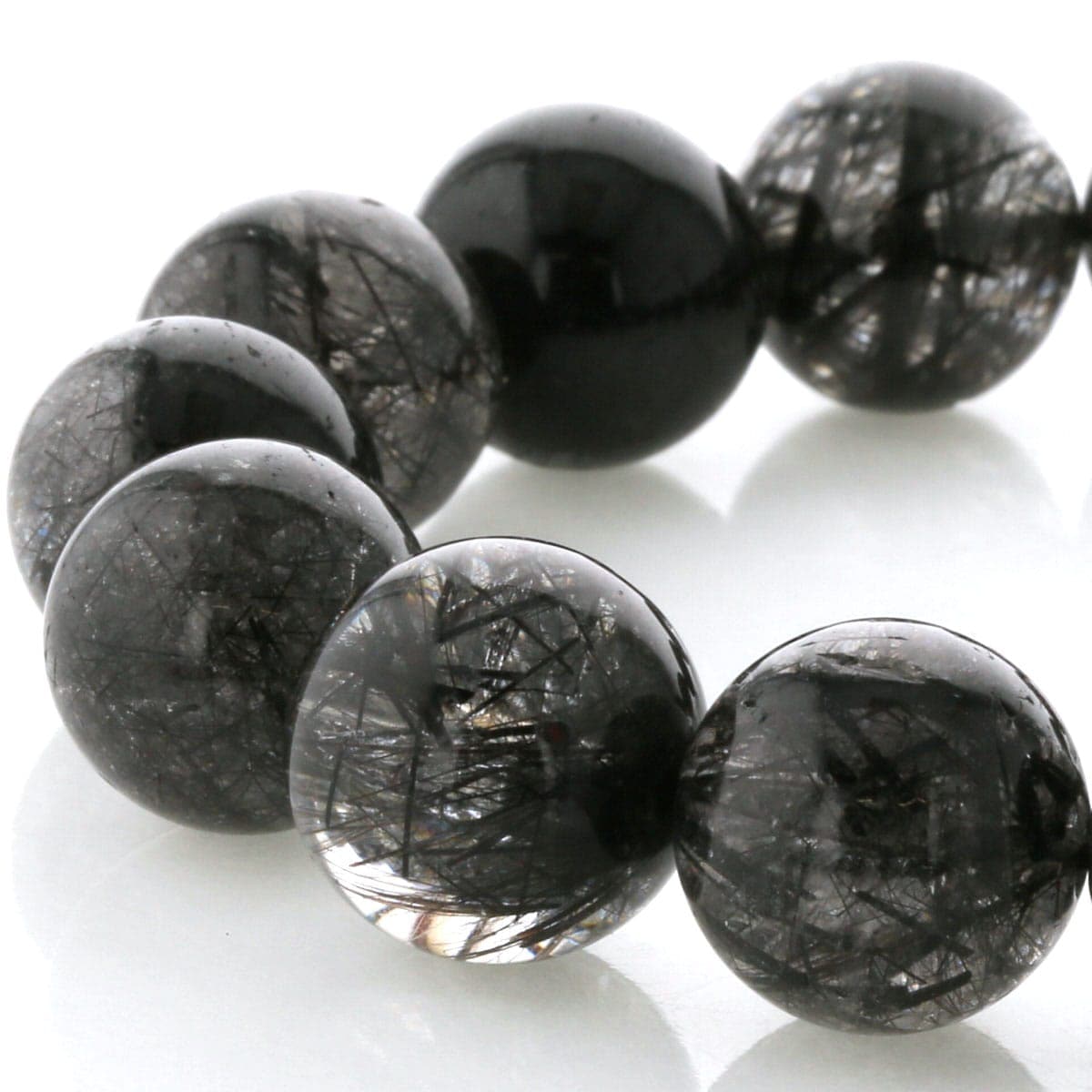 開運、運気アップ！【ブラックルチル】の玉　天然石　パワーストーン 誰よりも稼ぐ！金運 財運を運ぶ石 魔除け 邪気払い ブラックルチルクォーツ