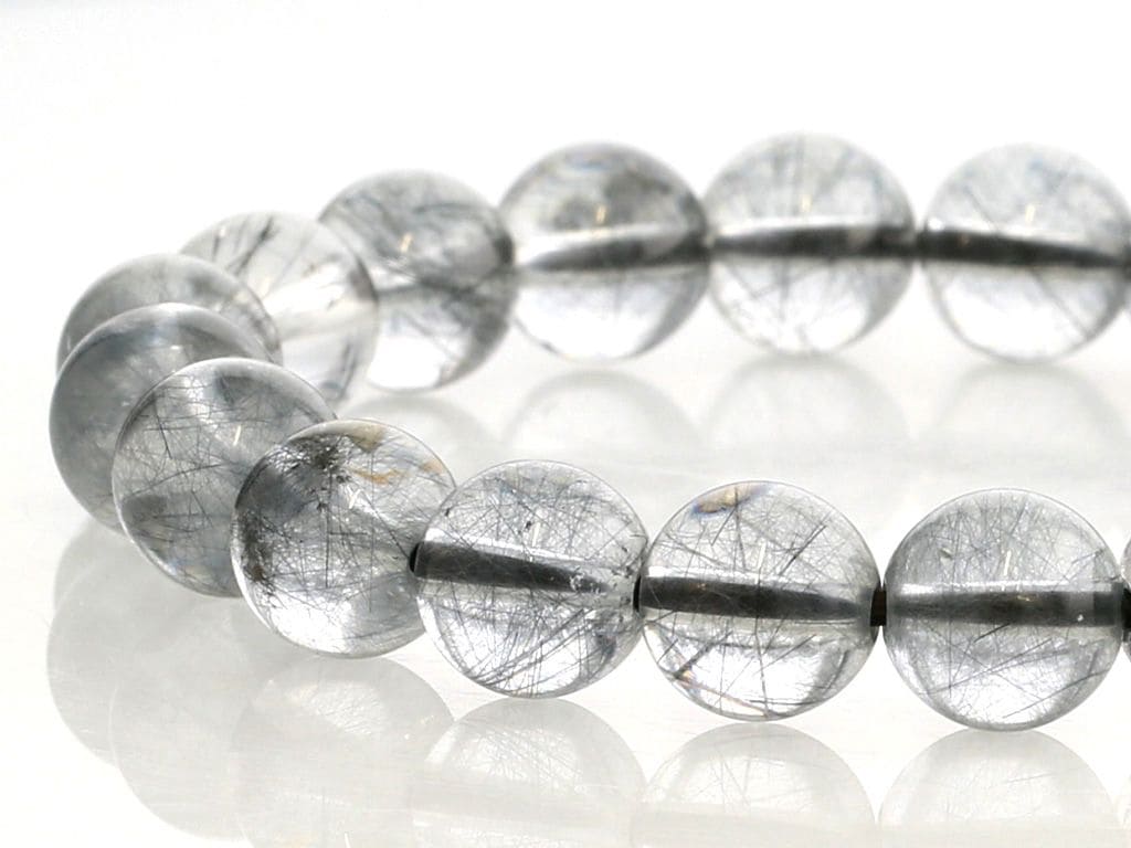 ブラックルチル ブレスレット（トルマリンタイプ）鑑別書付 10mm玉 No  