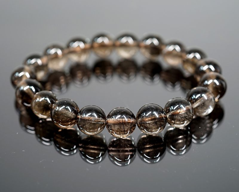 天然石ブラックルチルブレスレット11ミリ