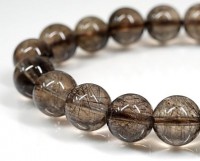 ダークブラックルチル ブレスレット 11mm玉 No.8 最高級（5A）|ダークブラックルチル|ブラックルチルクォーツ（黒針水晶）