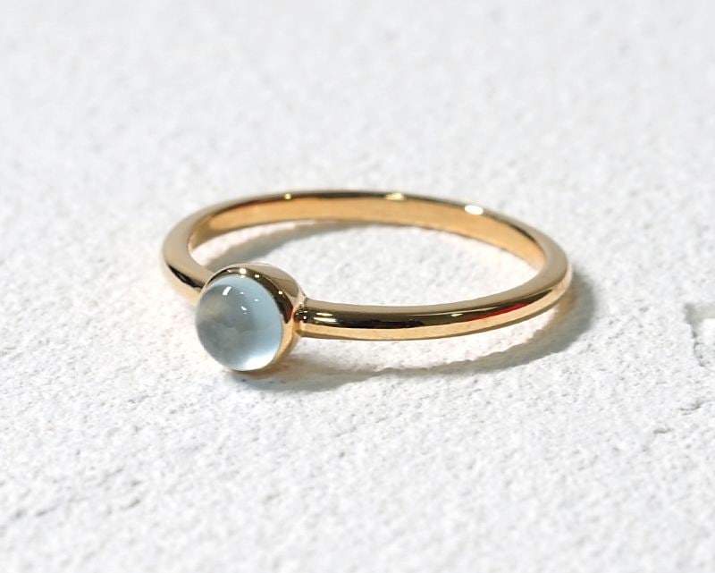 アクアマリン18Kリング