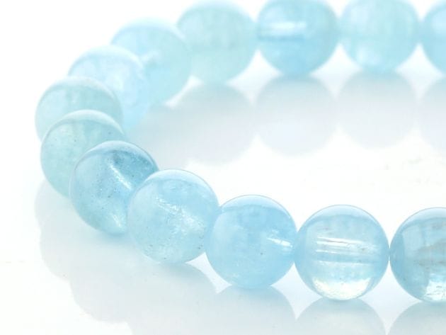 アクアマリン（ブラジル産） ブレスレット 9mm玉 No.9 最高級（5A