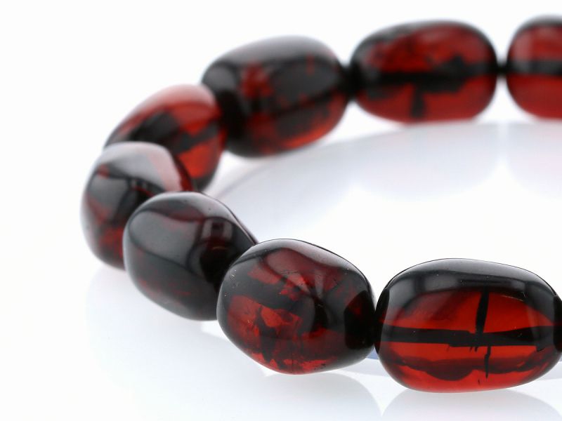 天然アンバー（琥珀） イレギュラーブレスレット No.12 （鑑別書付） 最高級（5A）