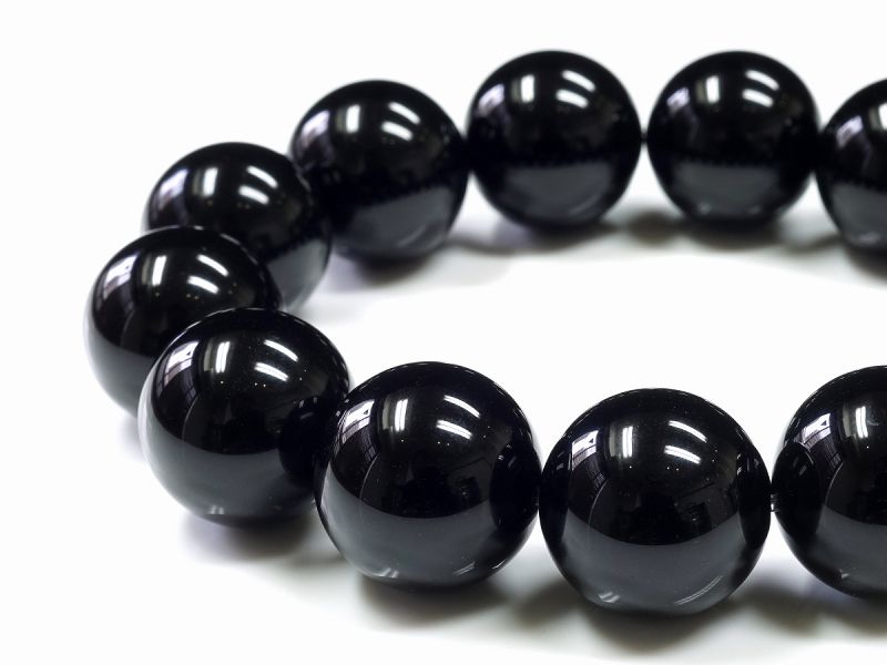 高級】黒水晶 ブレスレット 18mm 黒水晶 ブレスレット 18mm玉｜最高級