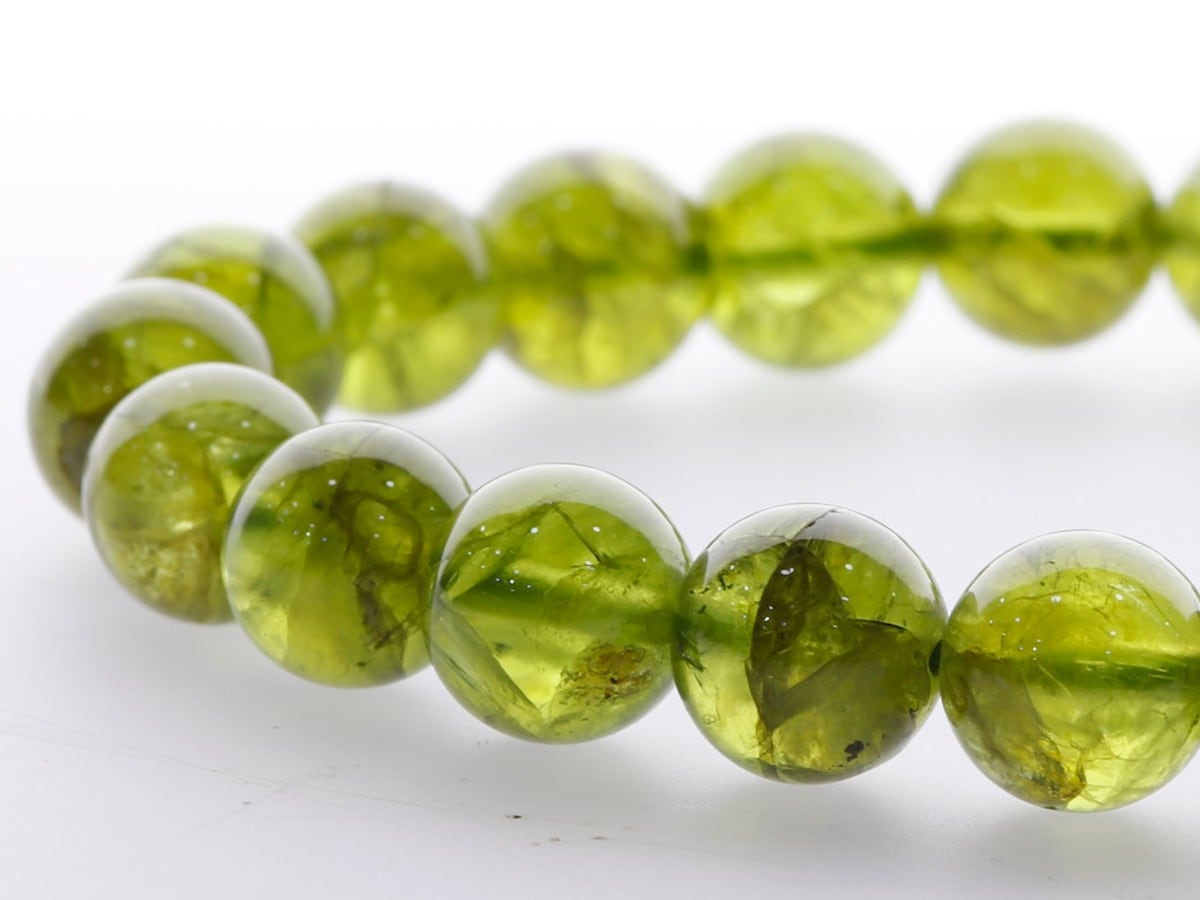 【+Sg】宝石質ペリドットのシンプルブレスレット 宝石ペリドットブレスレット｜パワーストーンブレスレットの通販