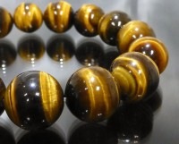タイガーアイ ブレスレット 14mm玉 最高級（5A）|イエロータイガーアイ|タイガーアイ（虎目石）総合