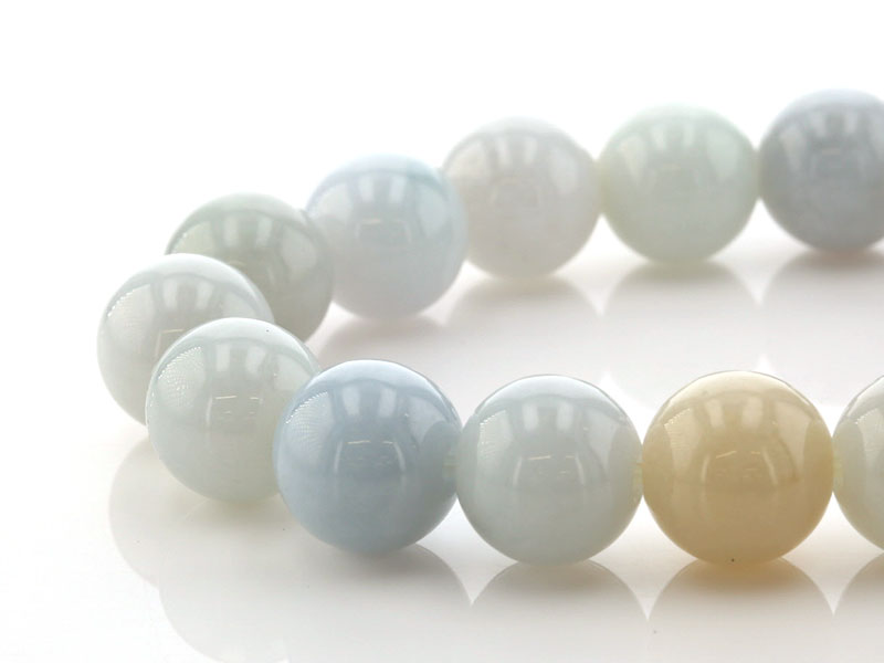 ラベンダー翡翠 (ひすい） （ミャンマー産）ブレスレット 13mm玉 No.1
