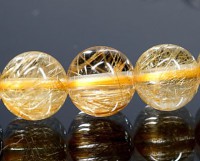 最高級（5A） ゴールドルチル （スモーキー）ブレスレット 13mm玉 No.74  [ 画像現物・一点物 ]|ブレスレット|ゴールドルチルクォーツ