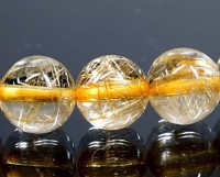 最高級（5A） ゴールドルチル （スモーキー）ブレスレット 17+12.5mm玉 No.75  [ 画像現物・一点物 ]  |ブレスレット|ゴールドルチルクォーツ
