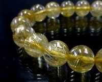 最高級（5A） ゴールドルチル （スモーキー）ブレスレット 17mm玉 No.76  [ 画像現物・一点物 ]  |ブレスレット|ゴールドルチルクォーツ